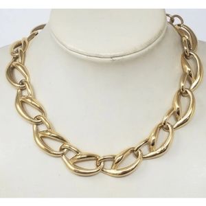 Vintage 1980's Signed Givenchy Necklace Chunky Gold Link Collar Choker